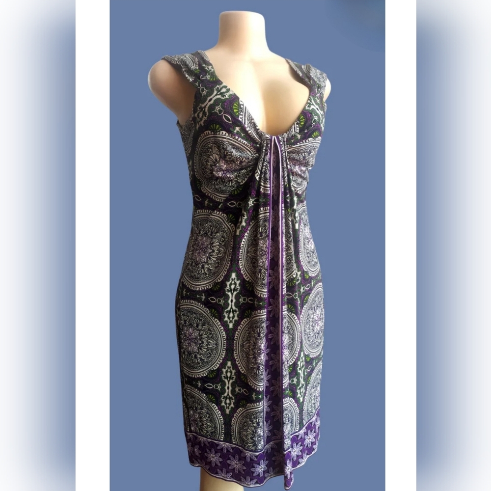 Signature London Style M Sleeveless Dress Mandala Print Vibrant 3307-W